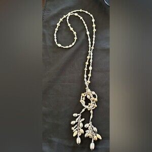 Vintage Silver Beaded Lasso Necklace